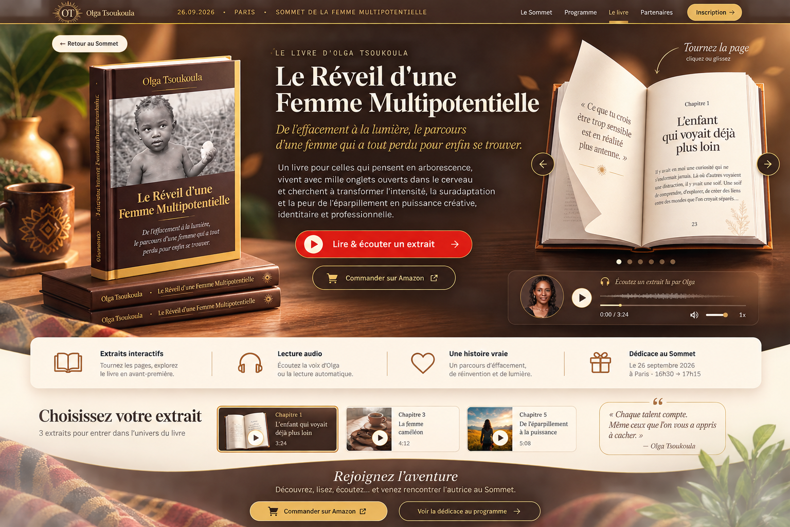 Le livre Le Réveil d'une Femme Multipotentielle ouvert